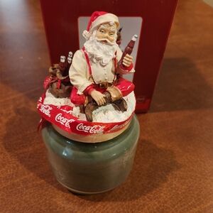 Coca-Cola Santa Holiday Candle W/decorative Lid